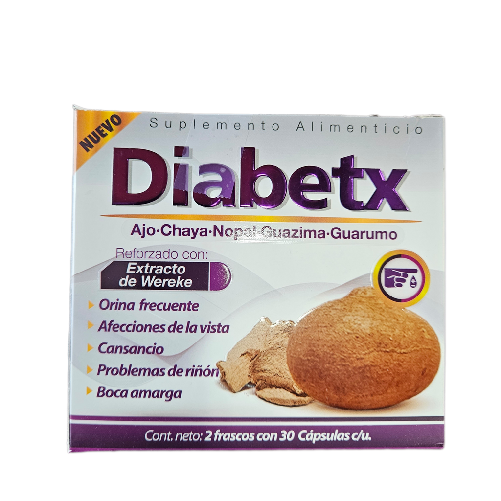 Diabetx (Ajo-Chaya-Nopal-Guazima-Guarumo) - 60 Capsules.
